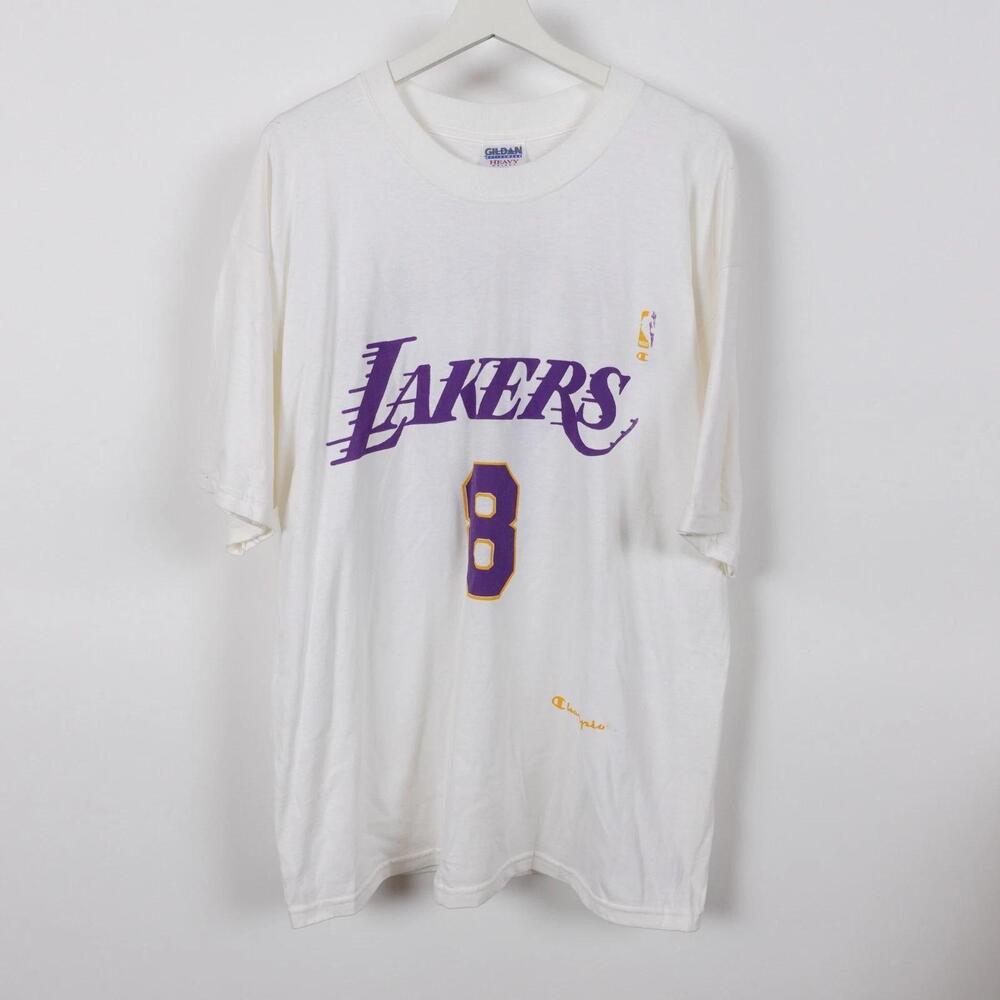 Kobe Bryant Boot T Shirt Champion  Lakers Basketball White Tee